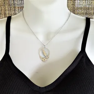 Grateful Dead Chrome "Steal Your Face" Stainless Steel Necklace thumbnail 1