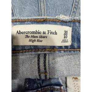 Abercrombie & Fitch The Mom Short Distressed High Rise Denim Blue Size‎ 30 thumbnail 11