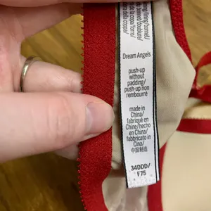 Victorias Secret Dream Angels Push-Up Without Padding Lace Trim Bra Red 34DDD‎ thumbnail 5