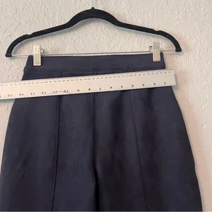 SPANX Pants Womens Sz SMALL Faux Suede Flare Bootcut DARK BLUE #78 thumbnail 6