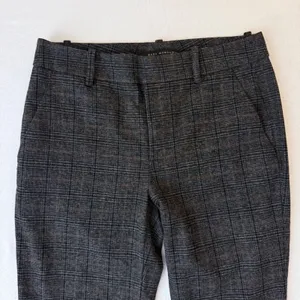 Zara Woman Gray Brown Plaid Glen Check Slim Fit Dress‎ Pants Size 2 thumbnail 4