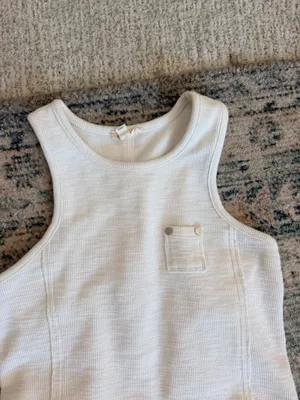 Anthropology pilcro white cropped racer back studded tank top XXS thumbnail 4