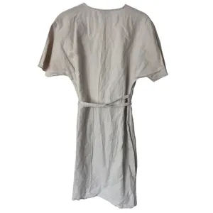 Aritzia Babaton Wallace‎ Wrap Linen Mini Dress Size Small Tan Short Sleeves thumbnail 6