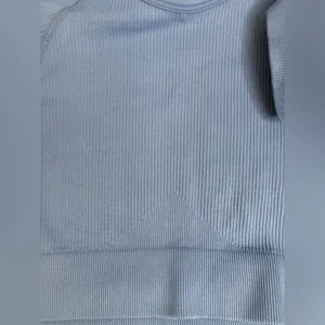 Blue Long Sleeve Ribbed Crop Top and Shorts Matching Set Size S thumbnail 3