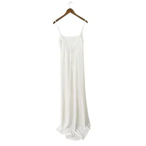 Lulus Blessed Romance White Sleeveless Button Back Mermaid Maxi Dress size M thumbnail 4
