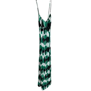 Zara Green Abstract Geometric Wavy Print Midi Dress XS‎ Crisscross Back 9878/173 thumbnail 8
