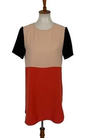 Zara Woman Colorblock Short Sleeve Mini Shift Dress Modern Chic Trendy Small‎ thumbnail 1
