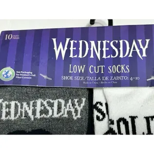 Wednesday Addams Socks Womens 10 Pack Low Cut Shoe Size 4-10 NWT MGM Netflix New thumbnail 10