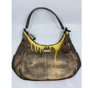Cole Haan Leather Crossbody Brown Gold Customized thumbnail 5