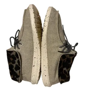 Hey Dude Britt Black Cheetah Wool Ankle‎ Boots Tan Leopard Print Womens 9 thumbnail 2