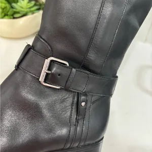 Anne Klein Black Over the Knee Boots Leather Upper Size 7M thumbnail 9