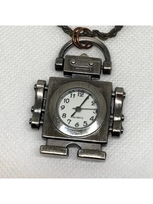 JinXin Robot pendant pocket watch necklace toned 32mm quartz analog running thumbnail 3