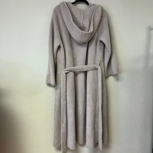 Barefoot Dreams CozyChic Ribbed Hooded Robe Gray Size 2 thumbnail 7