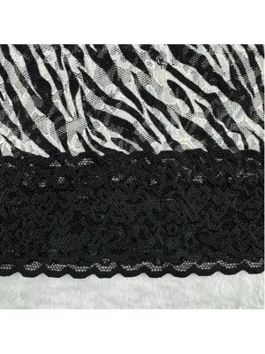 Victoria's Secret Chemise Zebra Stripes Lace Trim Semi Sheer Size medium thumbnail 4