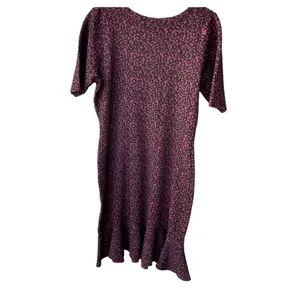 NWT Dressbarn size L animal print sweater dress tulip hem flouncy hem. thumbnail 2