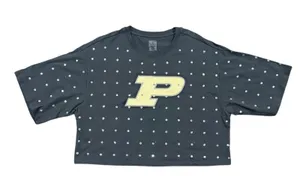Purdue Boilermakers GameDay Couture Rhinestone Dk Gray Short Sleeve Top XXl Crop thumbnail 1