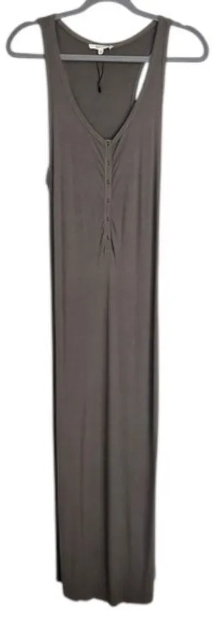 Splendid Olive Green Ribbed knit Sleeveless Fitted Maxi Dress Size Large thumbnail 1