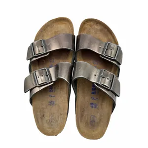 Birkenstock Arizona Metallic Anthracite Leather Double Strap Sandals EU 40 US 9 thumbnail 10