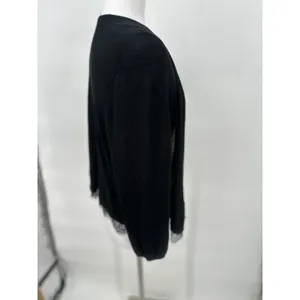Tommy Hilfiger‎ Cardigan Sweater Women XL Black Lace Career Lightweight Casual thumbnail 5
