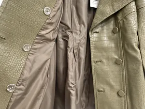 Eloquii Croc Faux Leather Jacket Olive thumbnail 3