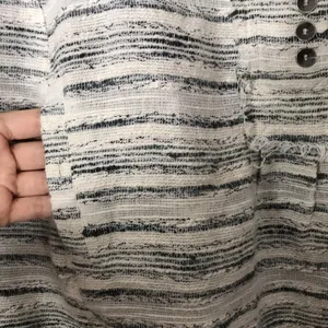 Free People Women's Henley Textured Striped Pullover Top Small thumbnail 5