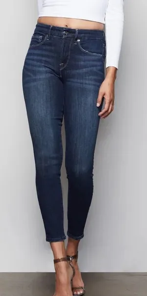Good‎ American Good Leg Crop in Blue 260 Size 0 or 25 thumbnail 1