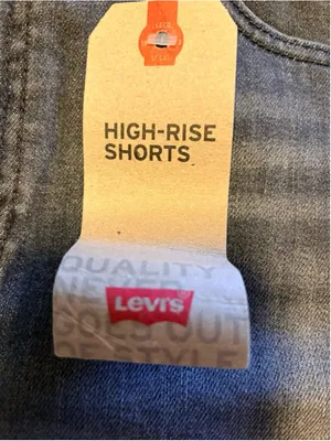 Levi's High-Rise Jean Shorts Size 32 Hit the Road Blk NWT thumbnail 3