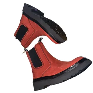 NWT $180 BIONICA Drina Water Resistant Chelsea Boot In Rouge Red thumbnail 5