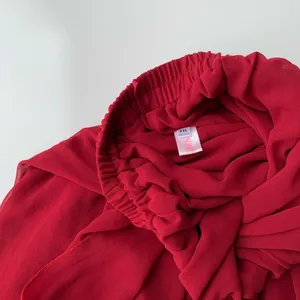 Deep red flowy chiffon maxi skirt. thumbnail 5
