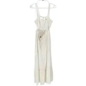 Hello Molly Womens‎ Shirred Strappy Open Back Maxi Dress White Size Medium NWT thumbnail 3