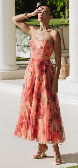 Hutch Costella Pink Blush Floral Tulle Gown‎ Dress size 4 NWT thumbnail 1