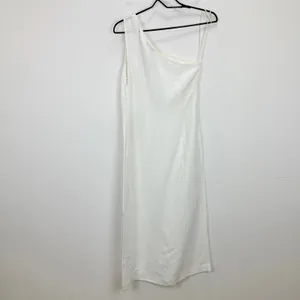 Madewell One Shoulder Midi Dress Linen Blend Lighthouse Minimalist US 00 NWT thumbnail 13