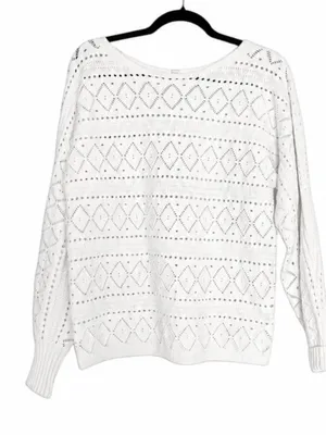 Evaless Crochet Boat Neck Long Sleeve Women’s Sweater Size S New With Tags thumbnail 3