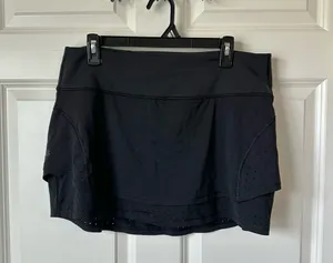 Athleta Stealth TruCool Skort Laser Cut Athletic Tennis Golf Running Black L thumbnail 1