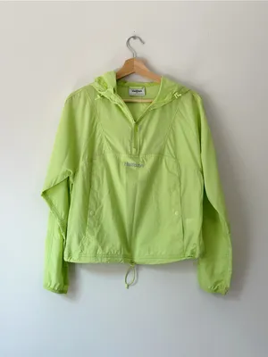 Halfdays Joyner Windbreaker Anorak Neon Lime Pullover Windbreaker Jacket Green Size XS thumbnail 4
