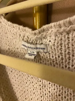 American Eagle Outfitters Cable Knit White Sweater thumbnail 5
