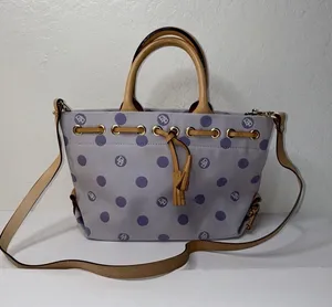 Dooney & Bourke Purple Small Tulip Tassel Polka‎ Dot Purse Handbag Chic Cute Y2K thumbnail 1