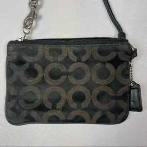 Coach Black Y2K‎ C Logo Leather Fabric Wristlet thumbnail 3