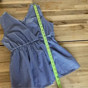 Banana Republic NWT Blue & White Check Pinafore Top S thumbnail 4