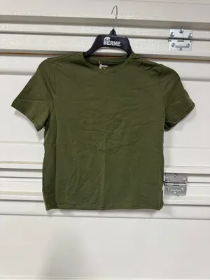 SMOOTHEZ By Aerie Cotton Blend BESTEES Short Sleeve Crew T-Shirt Green Large thumbnail 3