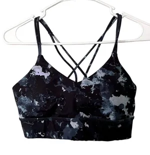 Joy Lab‎ blue and black criss cross strap bra athletic style small thumbnail 1