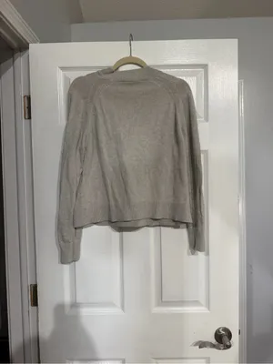 Everlane 100% cotton boxy crop mock neck sweater size m thumbnail 3