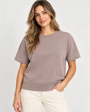 American Giant Everyday Short Sleeve Sweatshirt M Sunset French Terry Made USA thumbnail 1