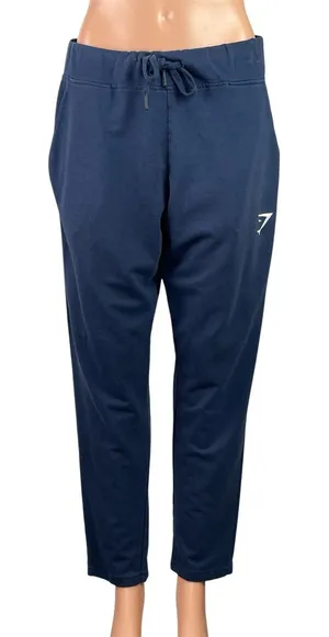Gymshark Arrival Woven Womens Blue Elastic High Waist Straight Jogger Pants M thumbnail 1