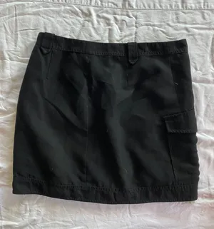 Black Velvet Zip Up Mini Skirt thumbnail 3