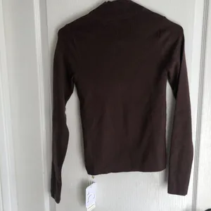Commense Womens‎ Knit Top Size Medium Brown Long Sleeve Mock Neck Slim Fit NWT thumbnail 4