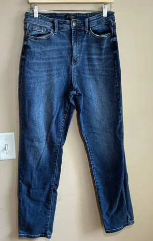 Judy Blue slim fit women's size 11/30 blue jeans medium wash cotton blend casual thumbnail 1