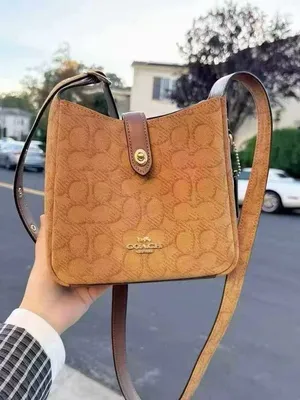 Coach Hadley Mini Crossbody Bag In Signature Suede CCE16, suede/Im/Caramel NWT thumbnail 5