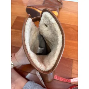 UGG Lynnea Clog‎ Boots Womens Brown Leather Shearling Studded Wood Heel 6 thumbnail 11