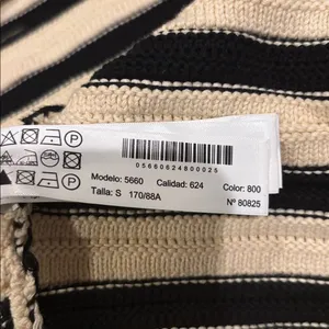 Massimo Dutti Black and Cream Striped Cardigan thumbnail 4